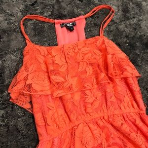 Sequin Hearts Orange Lace Dress